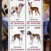 Burundi 2011 Dogs #6 perf sheetlet containing 4 values unmounted mint