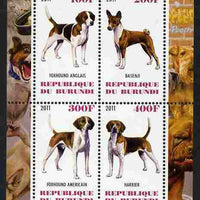 Burundi 2011 Dogs #7 perf sheetlet containing 4 values unmounted mint