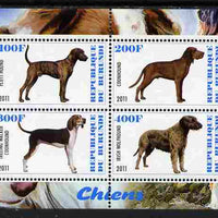 Burundi 2011 Dogs #8 perf sheetlet containing 4 values unmounted mint