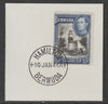 Bermuda 1938 KG6 3d black & deep blue on piece cancelled with full strike of Madame Joseph forged postmark type 64