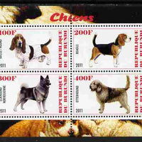 Burundi 2011 Dogs #9 perf sheetlet containing 4 values unmounted mint