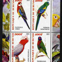Burundi 2011 Fauna of the World - Parrots #3 perf sheetlet containing 4 values unmounted mint