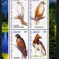 Burundi 2011 Fauna of the World - Birds of Prey perf sheetlet containing 4 values unmounted mint