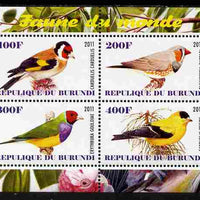 Burundi 2011 Fauna of the World - Birds - Finches perf sheetlet containing 4 values unmounted mint