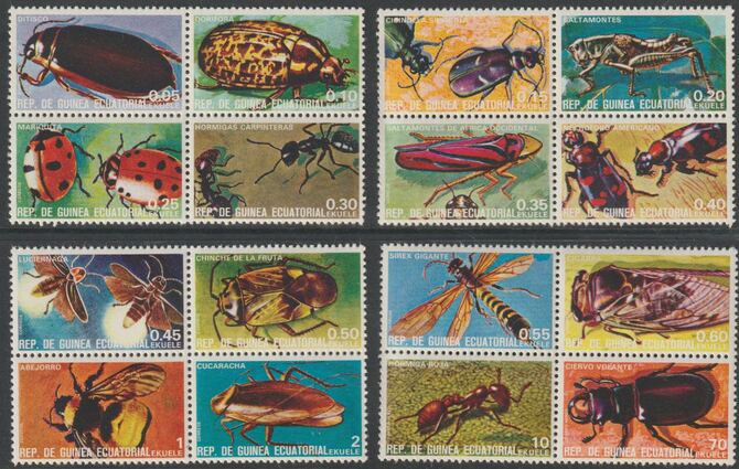 Equatorial Guinea 1978 Insects perf set of 16 values unmounted mint, Mi 1370-85