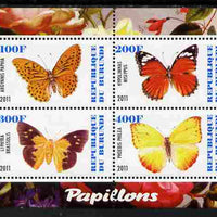 Burundi 2011 Fauna of the World - Butterflies #3 perf sheetlet containing 4 values unmounted mint