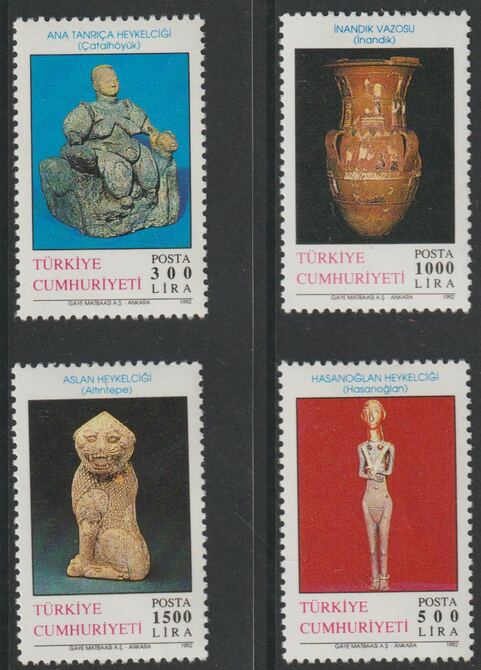 Turkey 1992 Archaeology #4 perf set of 4 unmounted mint, SG 3134-37