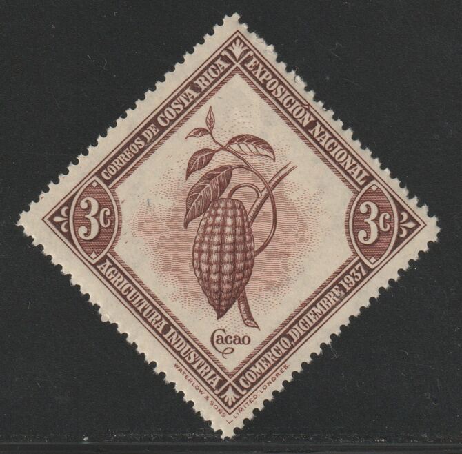 Costa Rica 1938 Cocoa Bean 3c unmounted mint,SG243