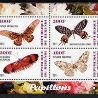 Burundi 2011 Fauna of the World - Butterflies #5 perf sheetlet containing 4 values unmounted mint