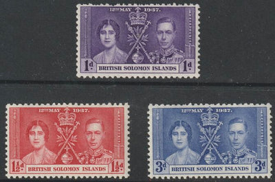Solomon Islands 1937 KG6 Coronation set of 3 unmounted mint SG57-59