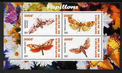 Burundi 2011 Fauna of the World - Butterflies #6 perf sheetlet containing 4 values unmounted mint
