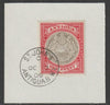 Antigua 1903 Arms 1d grey-black & rose-red on piece with full strike of Madame Joseph forged postmark type 13