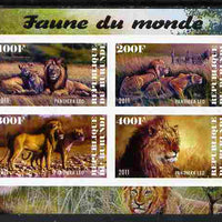 Burundi 2011 Fauna of the World - Lions imperf sheetlet containing 4 values unmounted mint
