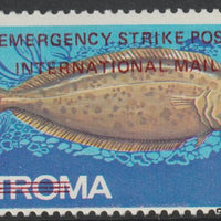Stroma 1971 Strike Mail - Fish - Sole perf 1s overprinted Emergency Strike Post International Mail unmounted mint