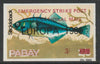 Pabay 1971 Strike Mail - Fish - Stickelback imperf 3s on 2s6d overprinted Europa 1969 additionally opt'd  Emergency Strike Post International Mail unmounted mint