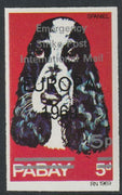 Pabay 1971 Strike Mail - Dogs - Spaniel imperf 5p on 5d overprinted Europa 1969 additionally opt'd  Emergency Strike Post International Mail unmounted mint
