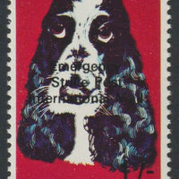 Pabay 1971 Strike Mail - Dogs - Spaniel perf 1s on 5d overprinted  Emergency Strike Post International Mail unmounted mint but slight set-off on gummed side