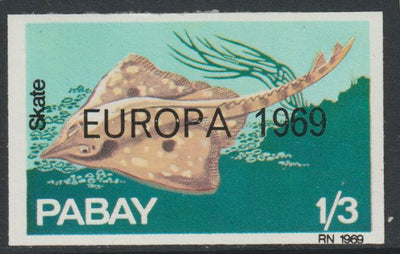 Pabay 1969  Europa 1969 overprinted on Skate 1s3d unmounted mint but slight set-off on gummed side