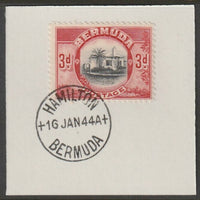 Bermuda 1936 KG5 Pictorial 3d black & scarlet on piece cancelled with full strike of Madame Joseph forged postmark type 64
