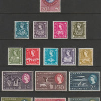 Kenya, Uganda & Tanganyika 1960-62 QEII definitive set complete 5c to 20s unmounted mint, SG 183-98