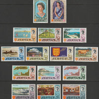 Jersey 1969 QEII Pictorialdefinitive set complete 1/2d to £1 unmounted mint, SG 15-29