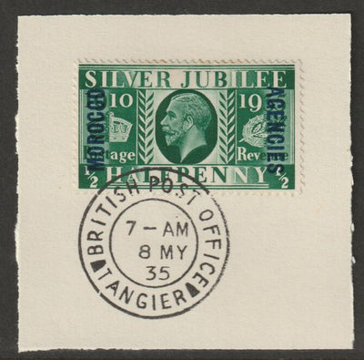 Morocco Agencies - British 1935 KG5 Silver Jubilee 1/2d on piece with full strike of Madame Joseph forged postmark type 84