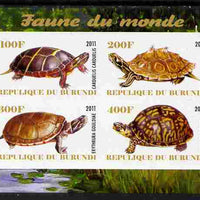 Burundi 2011 Fauna of the World - Turtles imperf sheetlet containing 4 values unmounted mint