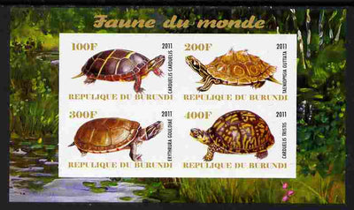 Burundi 2011 Fauna of the World - Turtles imperf sheetlet containing 4 values unmounted mint