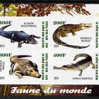Burundi 2011 Fauna of the World - Crocodles imperf sheetlet containing 4 values unmounted mint
