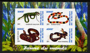 Burundi 2011 Fauna of the World - Reptiles - Snakes #3 imperf sheetlet containing 4 values unmounted mint