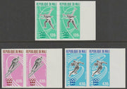 Mali 1976 Winter Olympic Games set of 3 each in imperf pair from limited printing unmounted mint  as SG 521-23