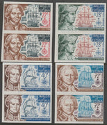Wallis & Futuna 1973 Pacific Explorers set of 4 each i imperf pairs from limited printing unmounted mint  as SG 221-24