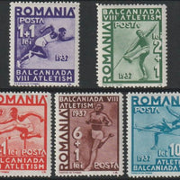 Rumania 1937 Eighth Balkan Games perf set of 5 unmounted mint, SG 1362-66