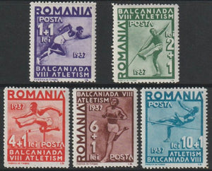 Rumania 1937 Eighth Balkan Games perf set of 5 unmounted mint, SG 1362-66