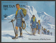 Bhutan 1982 75th Anniversary of Scouting perf souvenir sheet unmounted mint  SG MS464