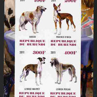 Burundi 2011 Dogs #6 imperf sheetlet containing 4 values unmounted mint