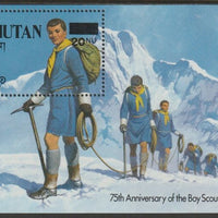 Bhutan 1982 75th Anniversary of Scouting 20n on 25n perf souvenir sheet unmounted mint  SG MS597