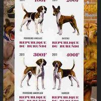 Burundi 2011 Dogs #7 imperf sheetlet containing 4 values unmounted mint
