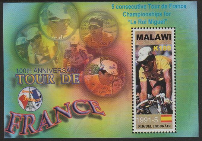 Malawi 2004 Tour de France Cycle Race Centenary perf souvenir sheet unmounted mint SG MS1030