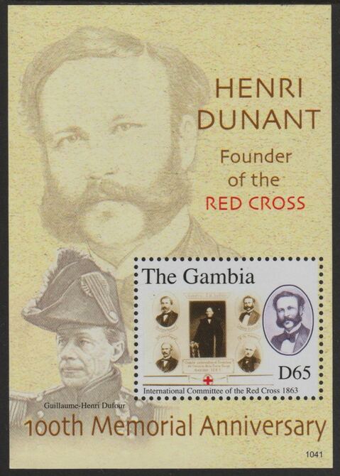 Gambia 2010 Henri Dunant Death Centenary perf souvenir sheet unmounted mint  SG MS5394