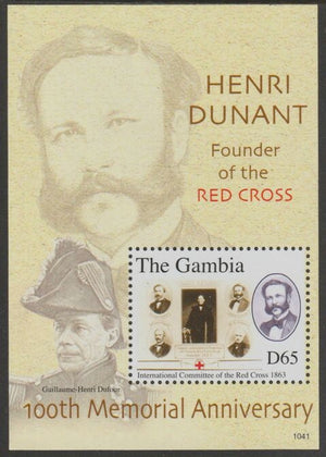 Gambia 2010 Henri Dunant Death Centenary perf souvenir sheet unmounted mint  SG MS5394