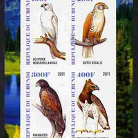 Burundi 2011 Fauna of the World - Birds of Prey imperf sheetlet containing 4 values unmounted mint