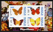 Burundi 2011 Fauna of the World - Butterflies #3 imperf sheetlet containing 4 values unmounted mint