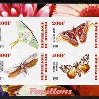 Burundi 2011 Fauna of the World - Butterflies #4 imperf sheetlet containing 4 values unmounted mint