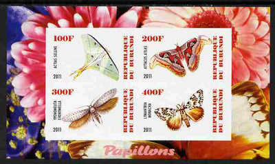 Burundi 2011 Fauna of the World - Butterflies #4 imperf sheetlet containing 4 values unmounted mint