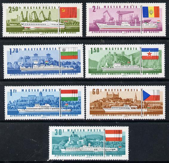 Hungary 1967 Danube Commission (Ships with Flags) perf set of 7 unmounted mint, Mi 2323-29