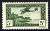 French Oceanic Settlements 1934 Flying boat 5f perforated proof in green similar to SG Type 17 but 5fr in tablet on both sides, without gum