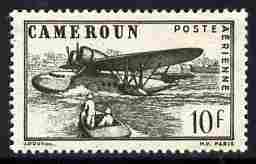 Cameroun 1941 Sikorsky S-43 Flying Boat 10f greenish-black perforated proof similar to SG Type 29c but without RF mounted mint