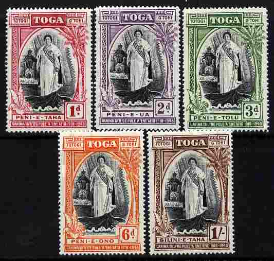 Tonga 1944 Silver Jubilee of Queen Salote's Accession perf set of 5 unmounted mint SG 83-87