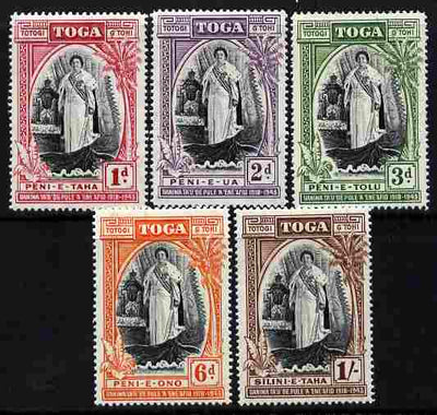 Tonga 1944 Silver Jubilee of Queen Salote's Accession perf set of 5 unmounted mint SG 83-87